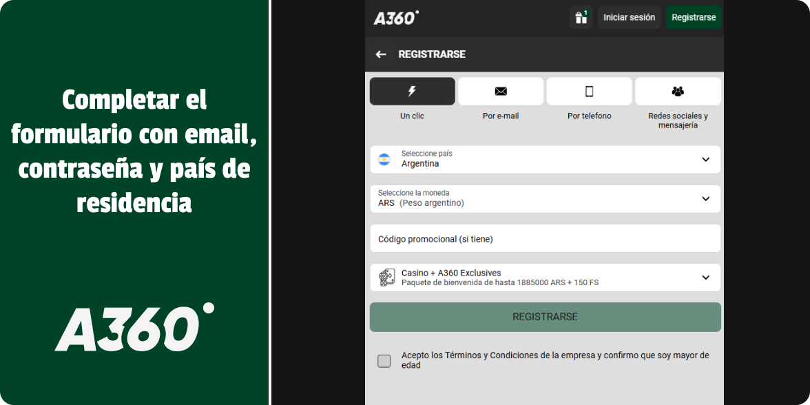 Complete el formulario, rellene toda la información necesaria - A360 Argentina