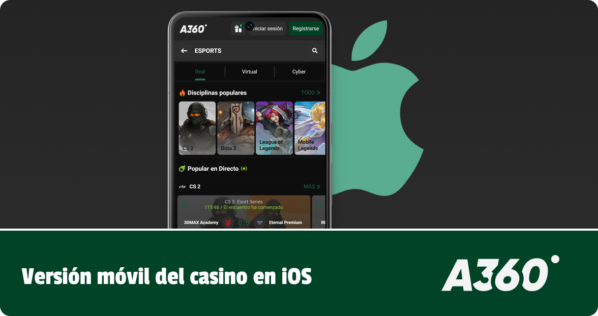 Aplicación móvil A360 en iOS